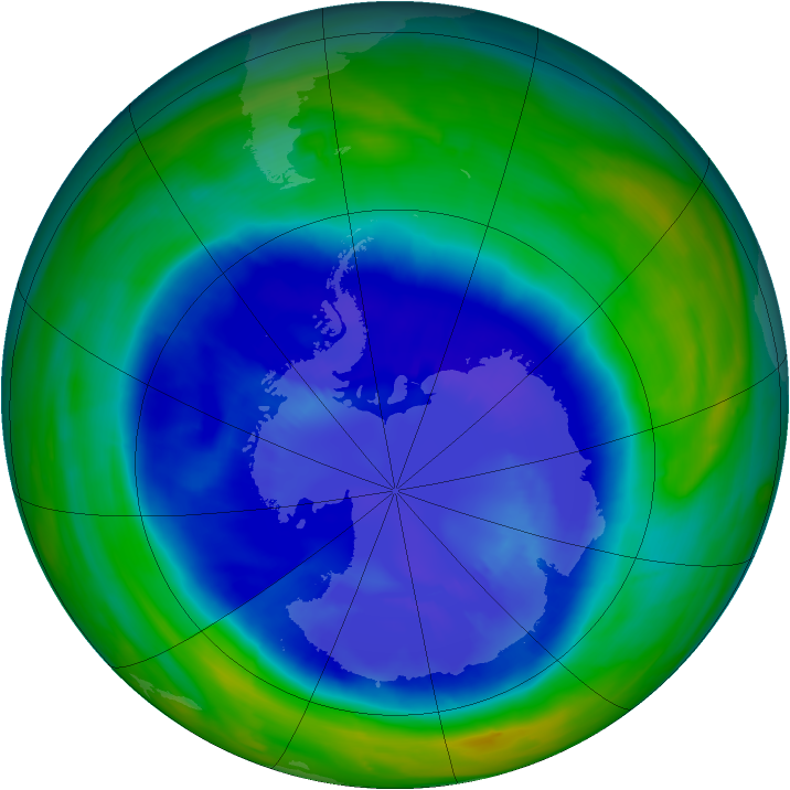 Antarctic ozone map for 08 September 2008